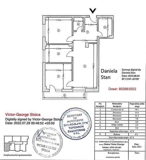 Apartament cu 3 camere decomandat în Cățelu