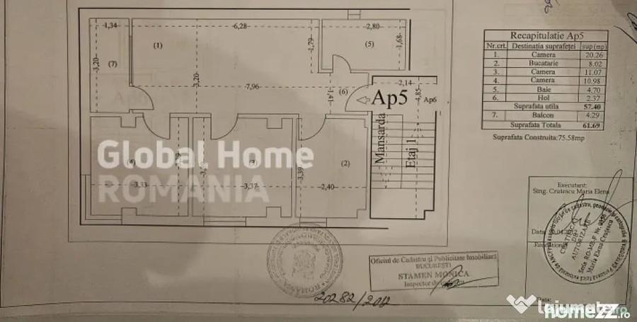 Apartament cu 3 camere decomandat în Dămăroaia
