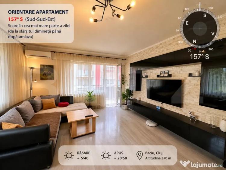 Apartament cu 2 camere semidecomandat în Baciu