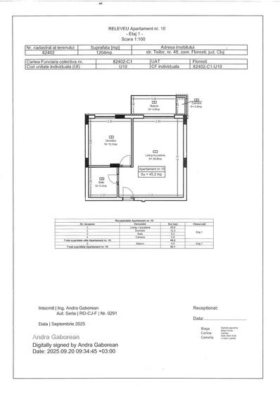 Apartament cu 2 camere semidecomandat în Florești