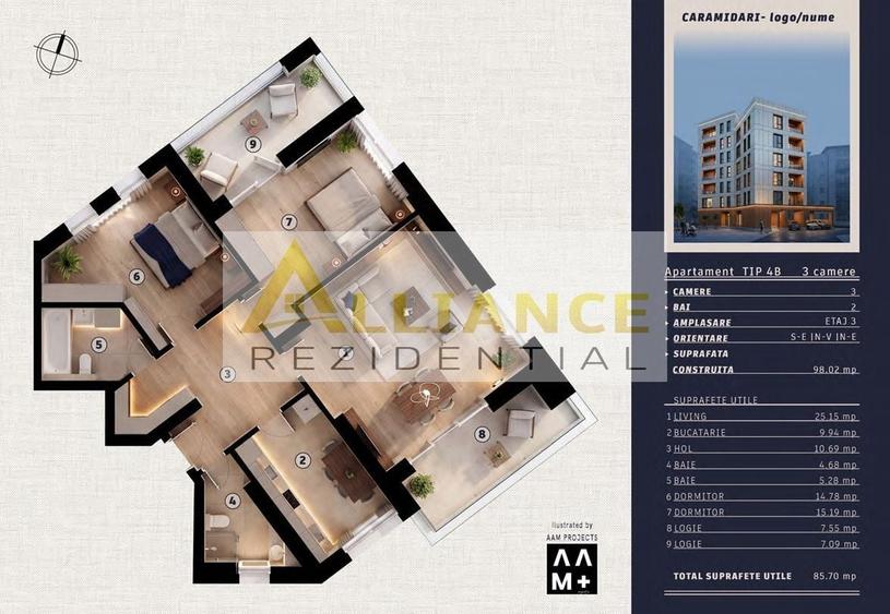 Apartament cu 2 camere decomandat în Tineretului