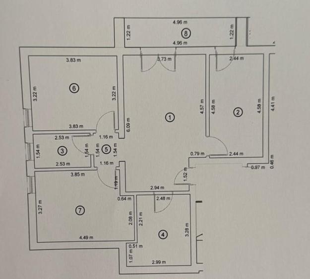 Apartament cu 3 camere decomandat în Central