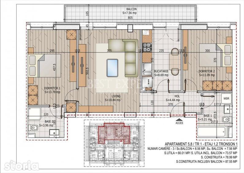 Apartament cu 3 camere în Titan — fotografia 1