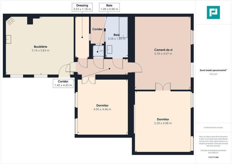 Apartament spa?ios pe strada Me?ianu - 3