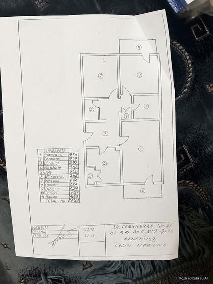 Apartament cu 3 camere decomandat, mobilat în Gorjului