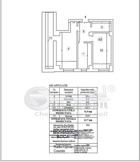Apartament cu 2 camere decomandat în Galata