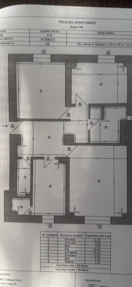 Apartament cu 3 camere decomandat în Central
