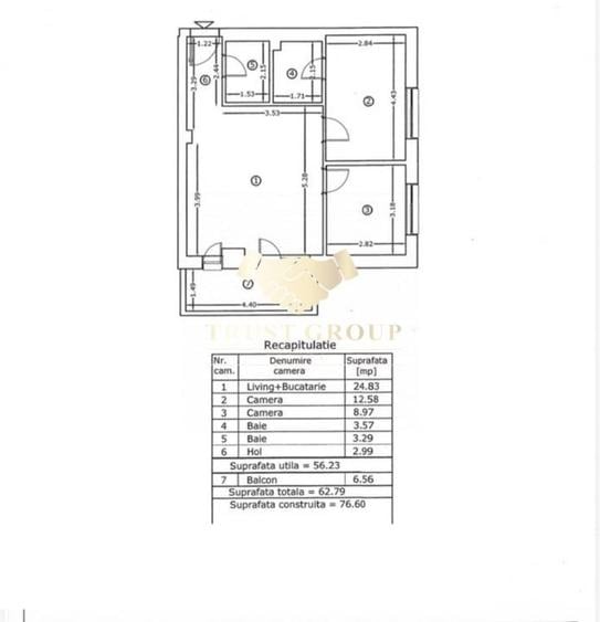 Apartament cu 3 camere semidecomandat în Domenii