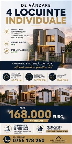 Casă cu 4 camere în Hințești