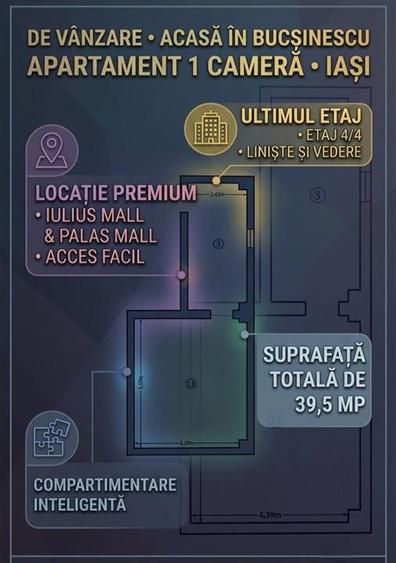 Garsonieră decomandată în Bucșinescu