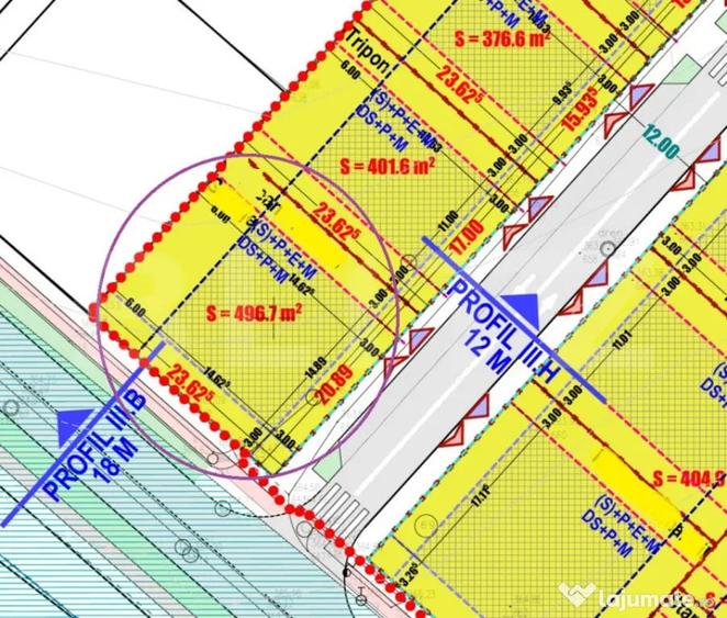 Teren intravilan construibil,497 mp, front 21m, cart Borhanc - 2
