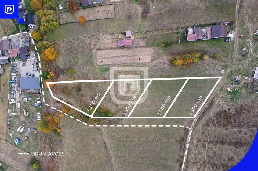 Teren Construcții extravilan de 1500 mp, în Nord