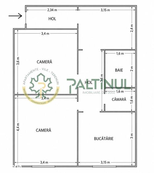 Casă cu 2 camere decomandat cu Teren 335 Mp în Central