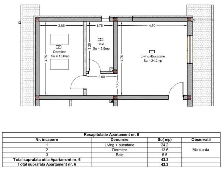 Apartament finisat 43 mp zona Tautiului, Parc Floresti - 7