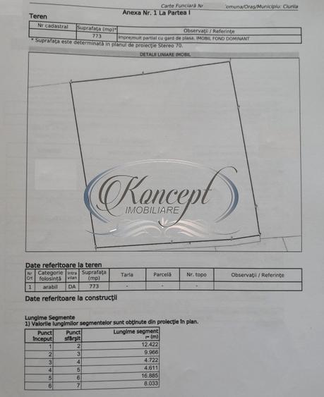 Teren Construcții intravilan de 773 mp, în Ciurila
