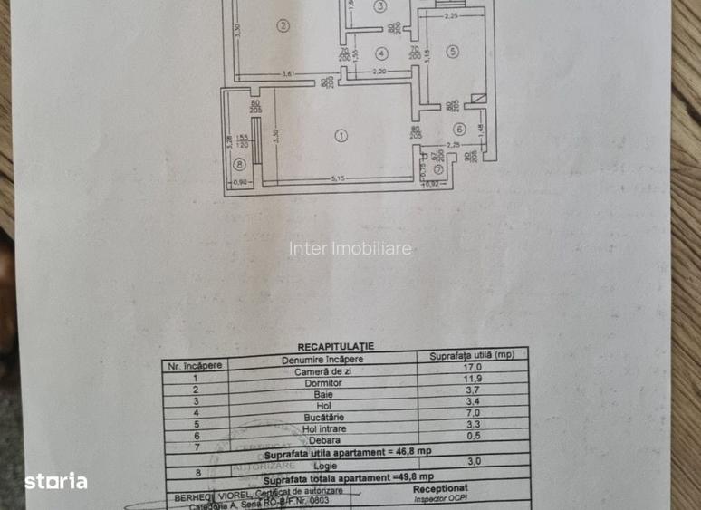 Apartament 2 camere Tudor Vladimirescu , 50 metri, etaj 3 Cod:163312