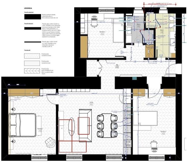 Apartament cu 4 camere semidecomandat în Est