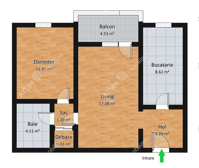 Apartament 2 camere balcon pivnita etajul 1 zona Siretului Sibiu - 2