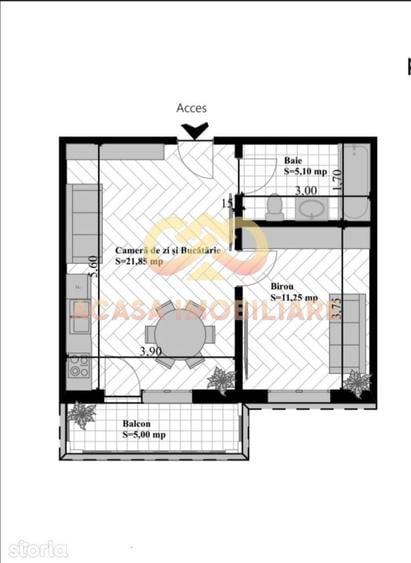 IDEAL INVESTITIE APARTAMENT 2 CAMERE OPEN SPACE 43MP - 9
