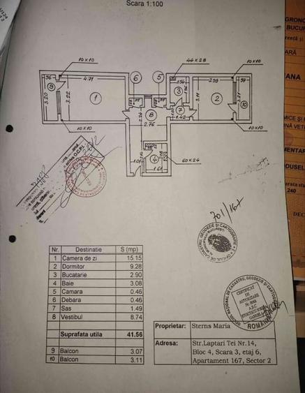 Apartament cu 2 camere decomandat, mobilat în Tei