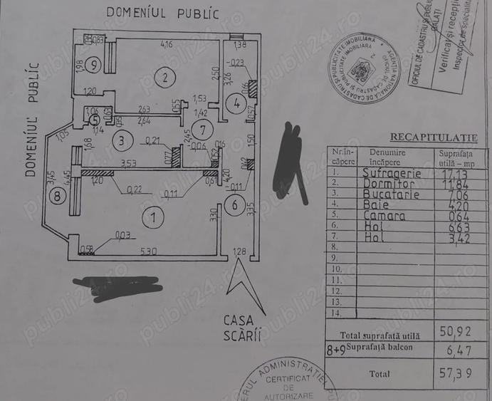 Apartament cu 2 camere decomandat în Central