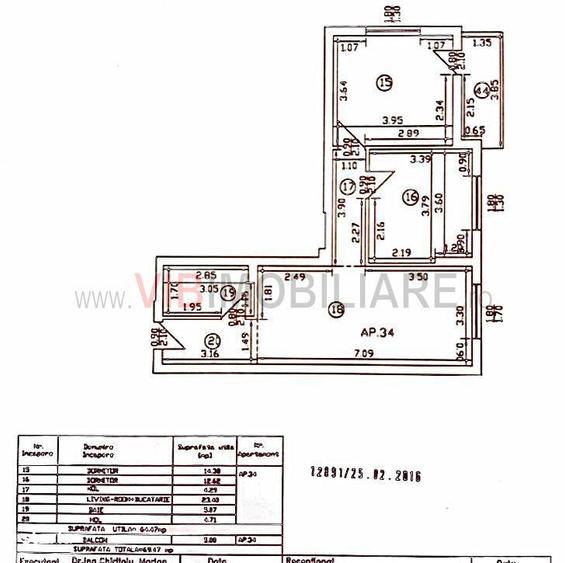 Apartament cu 3 camere în Decebal