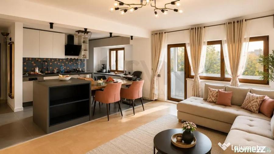 Apartament cu 4 camere semidecomandat în Aviației