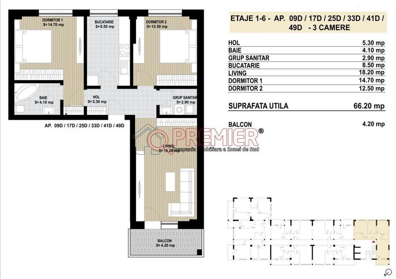 Apartament cu 3 camere decomandat în Metalurgiei