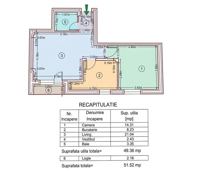 Apartament cu 2 camere, mobilat în Otopeni