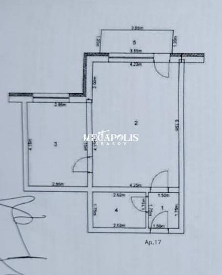 Apartament cu 2 camere semidecomandat în Sânpetru