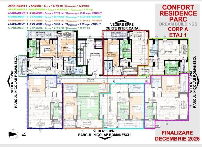 Apartament cu 2 camere decomandat în 1 Mai