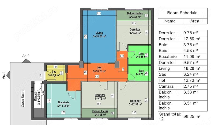 Apartament cu 4 camere decomandat în Ultracentral