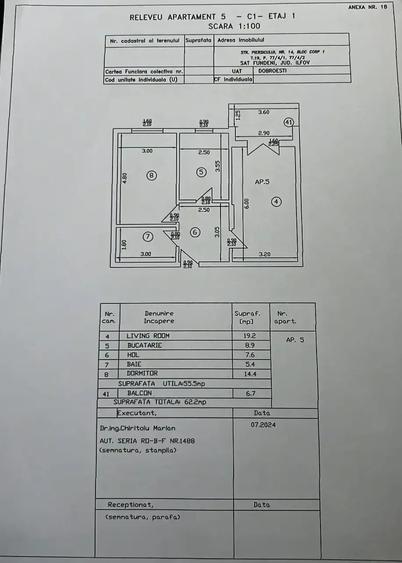 Apartament cu 2 camere decomandat în Dobroești