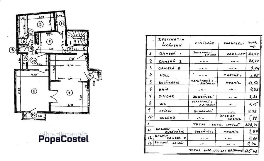 Piata Romana - Lascar Catargiu 3 camere etaj 3 in vila istorica, ideal birou - 15