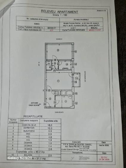 Apartament cu 2 camere semidecomandat în Cornișa