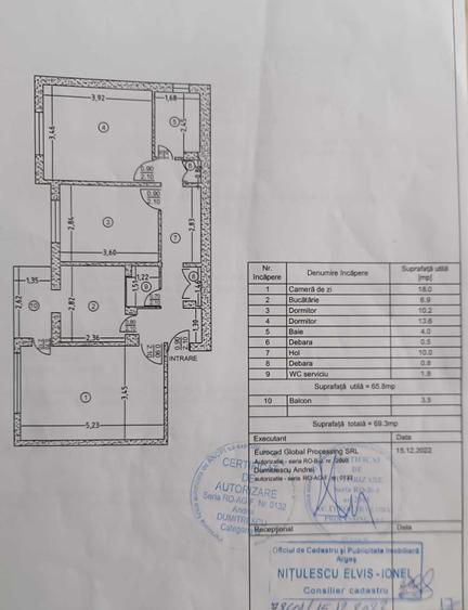 Apartament cu 3 camere decomandat în Tudor Vladimirescu