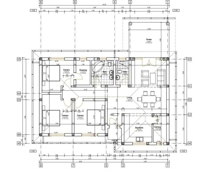 Casă cu 3 camere în Central