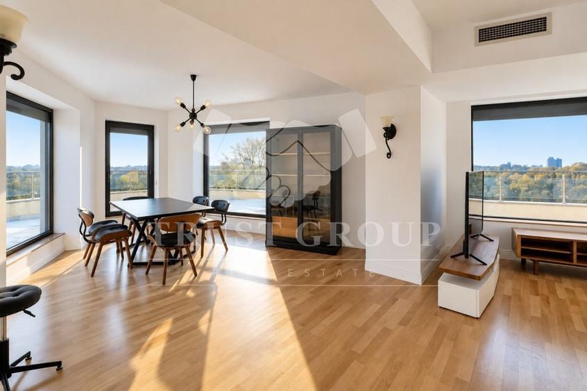 Apartament cu 5 camere decomandat, mobilat în Herăstrău