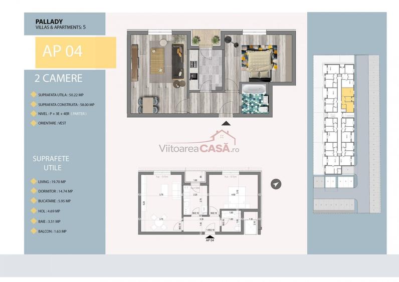 Apartament cu 2 camere decomandat în Theodor Pallady — fotografia 3