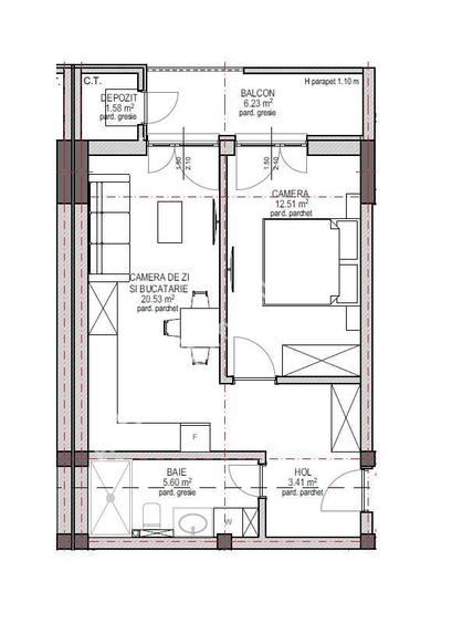Apartament cu 2 camere în Tineretului