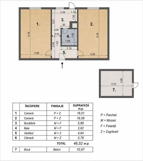Apartament cu 2 camere decomandat, mobilat în Floreasca