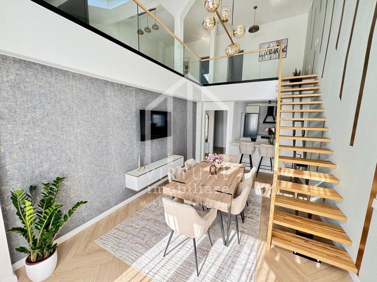 Penthouse cu 5 camere semidecomandat, mobilat în Cristian