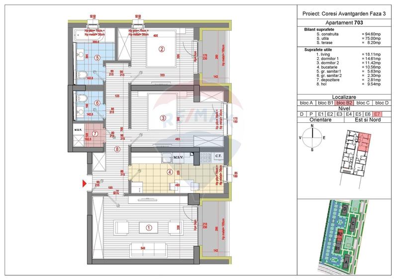 Apartament cu 3 camere decomandat în Tractorul