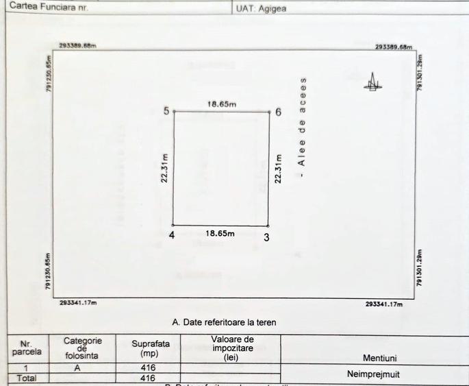 Teren Construcții intravilan de 416 mp, în Agigea