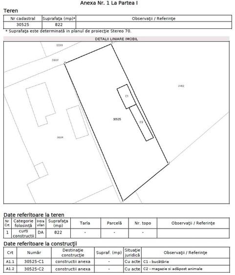 Casă individuală cu 1 camere cu Teren 822 Mp în Liteni