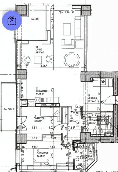 Apartament cu 3 camere în Pipera