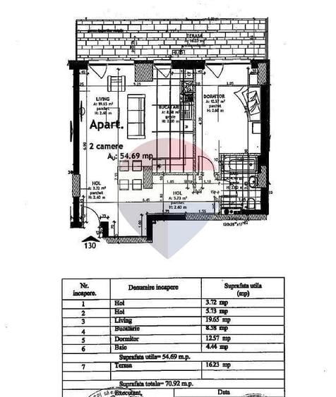 Apartament cu 2 camere în Hidiș