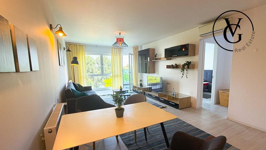 Apartament cu 2 camere semidecomandat, mobilat în Floreasca