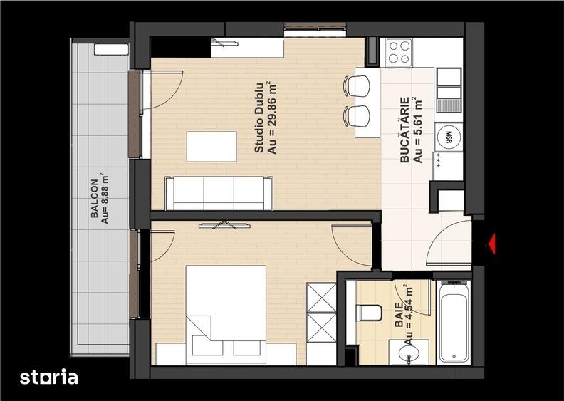 Apartament cu 2 camere în Central