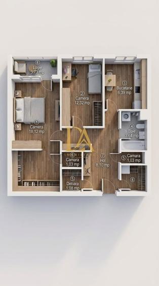 Apartament cu 2 camere decomandat în Domenii
